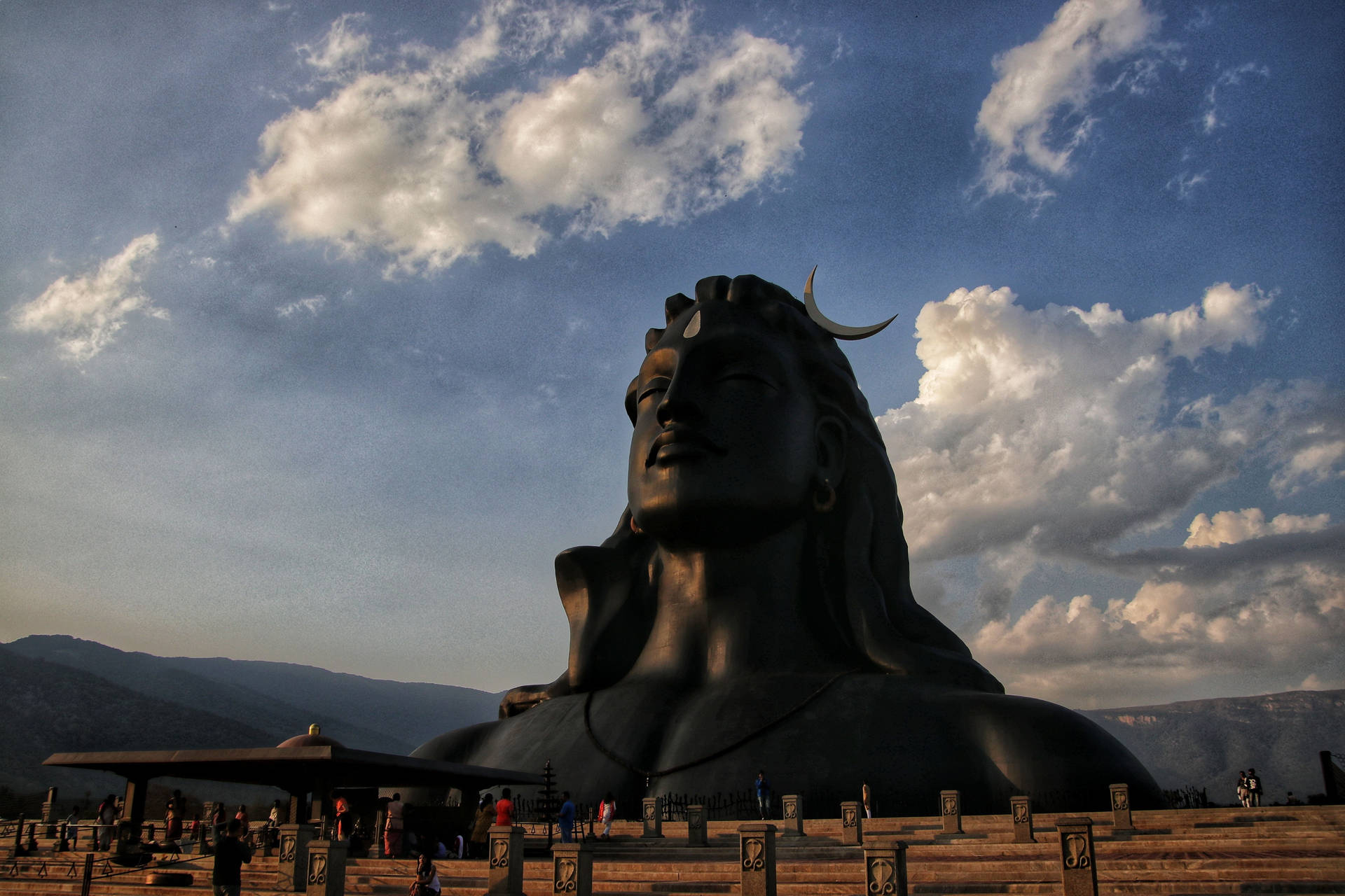 Blue Hour Over Adiyogi Shiva Background