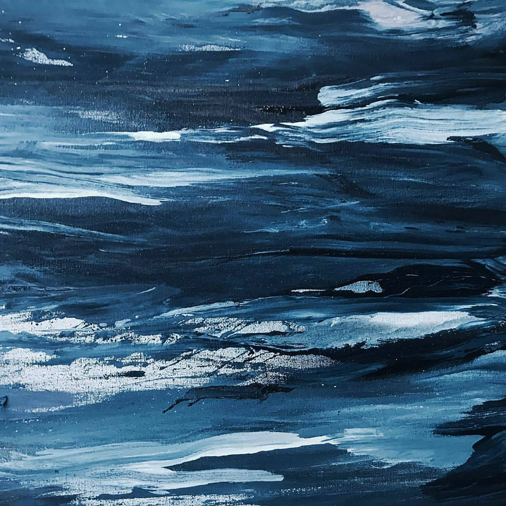 Blue Hues Abstract Horizontal Painting Strokes
