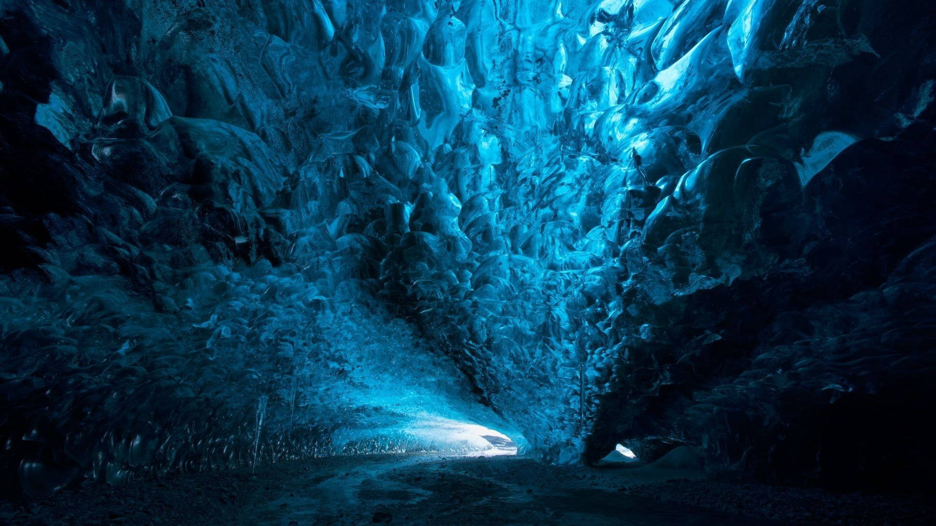 Blue Ice Cave Background