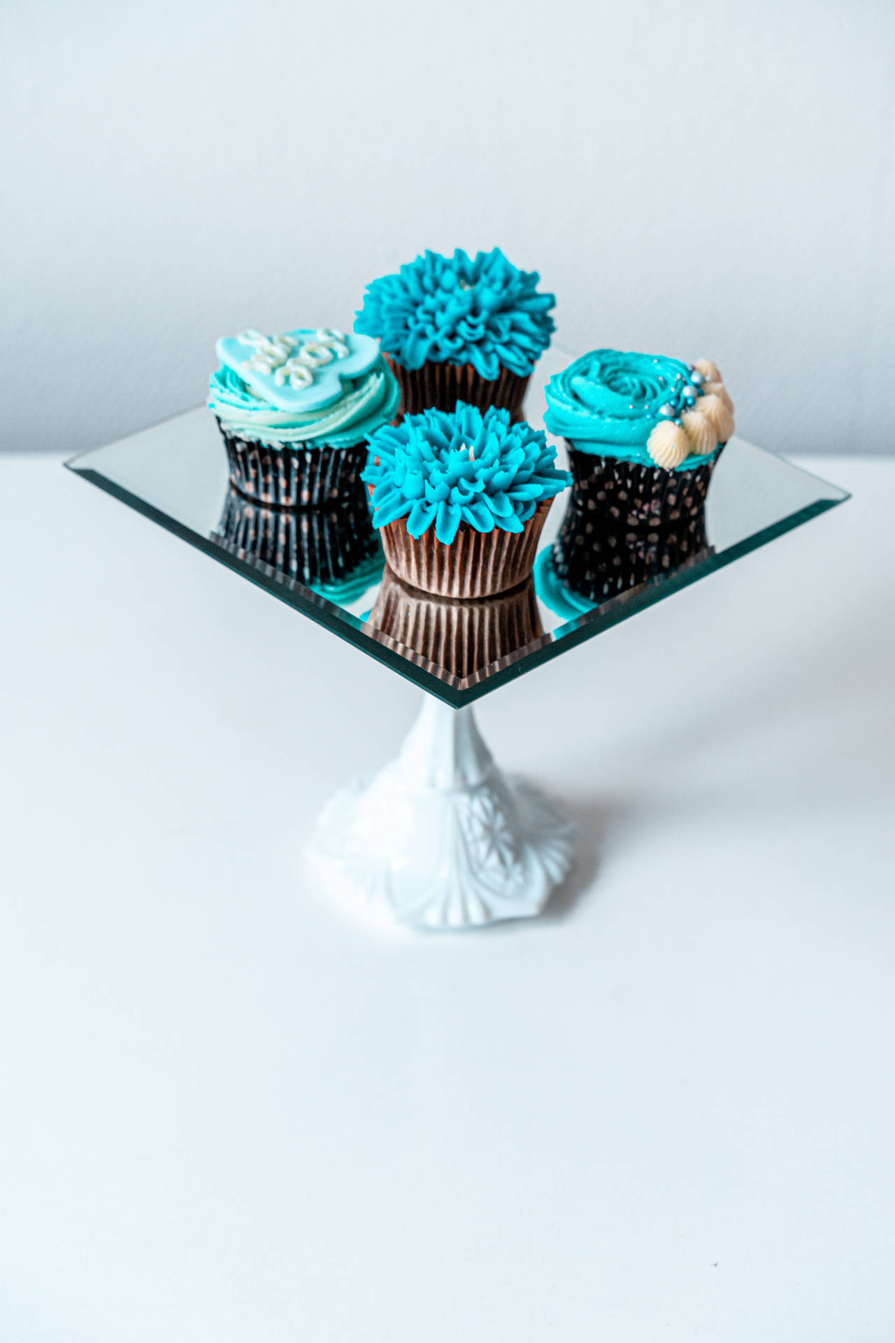 Blue Icing Cupcake Background