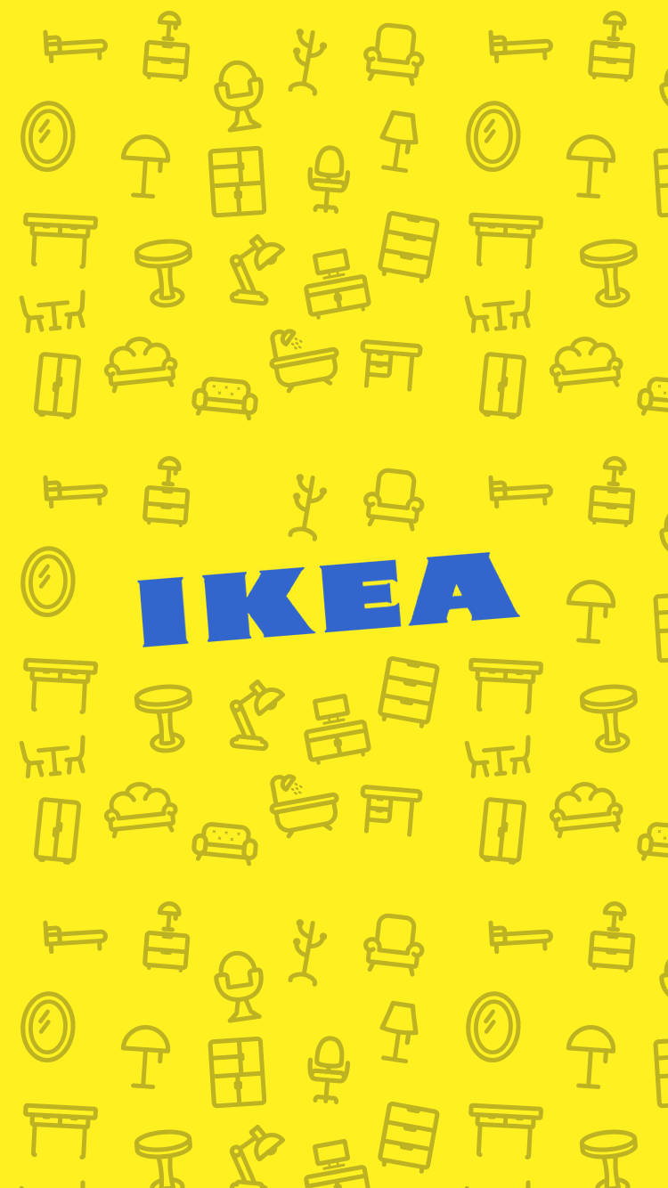 Blue Ikea Logo Cute Yellow Background