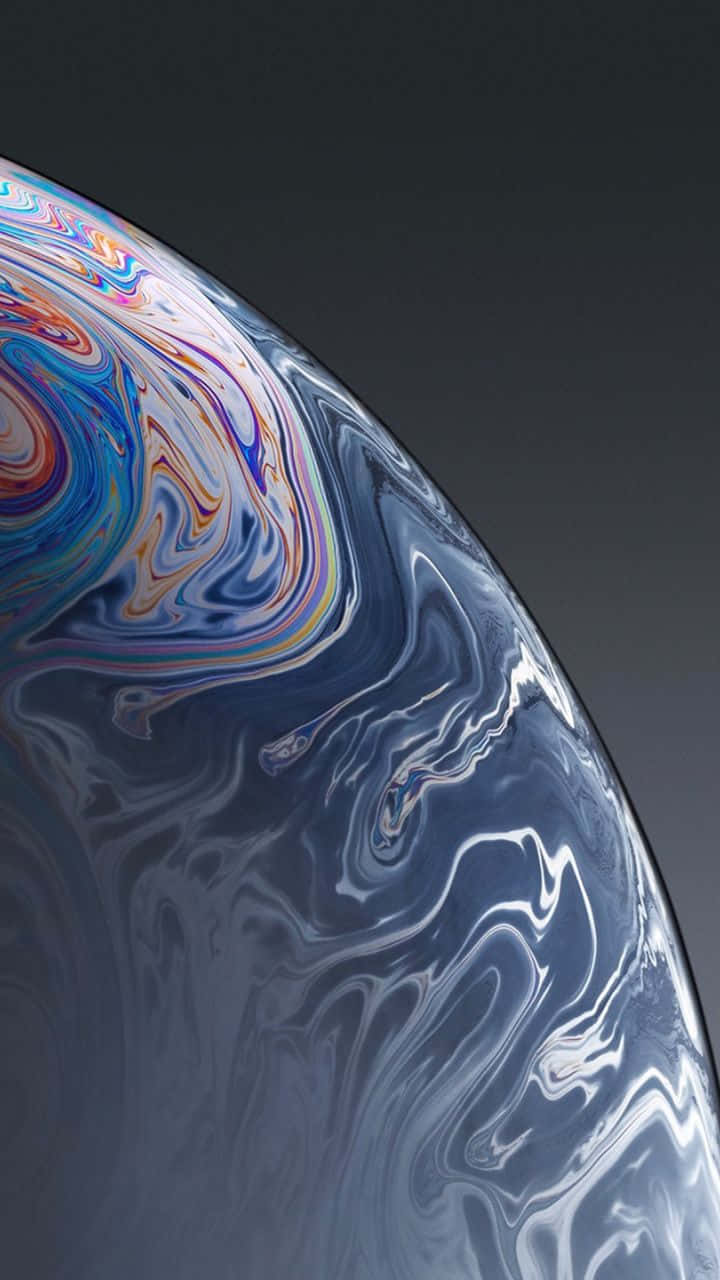 Blue Iphone Xr Close Up Earth Gray Background