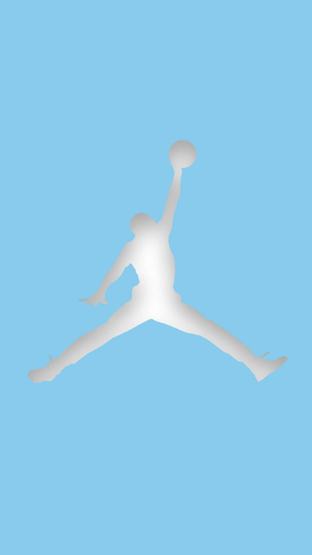 Blue Jordan's Sneakers In Action On A Matching Background Background