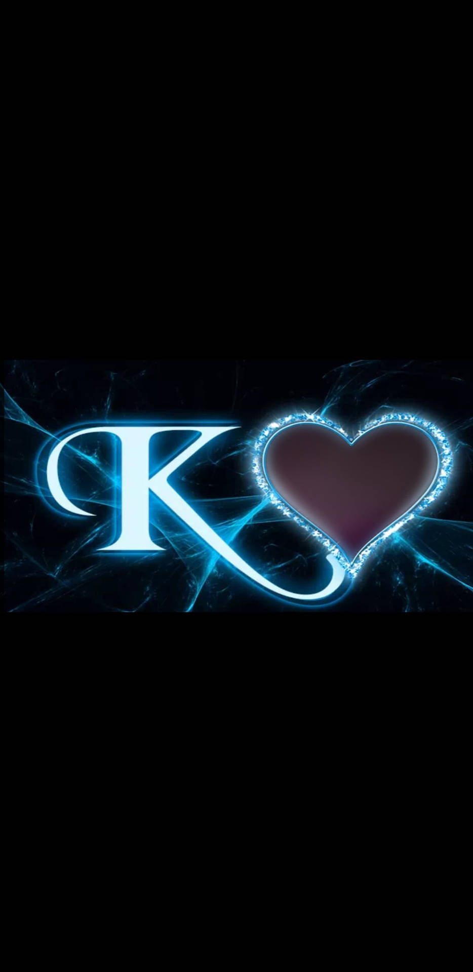 Blue K Alphabet With Heart Background