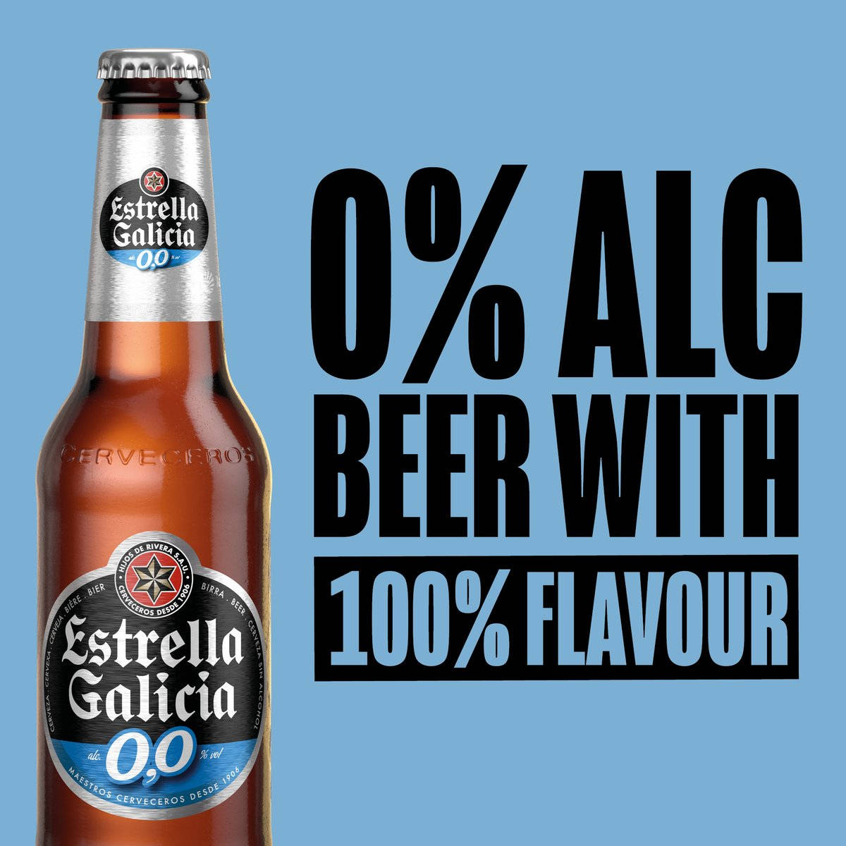 Blue Label Estrella Galicia Beer Background