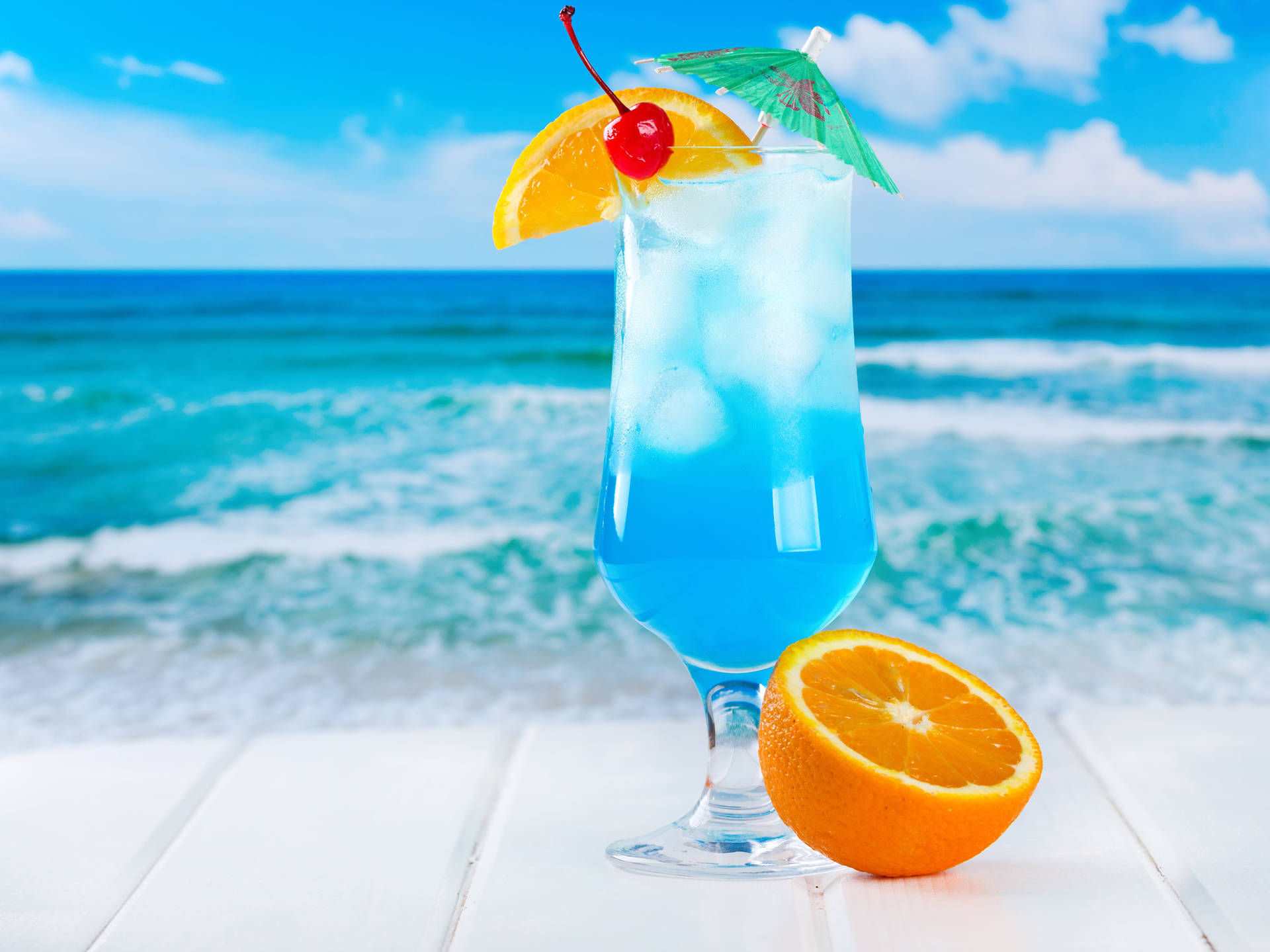 Blue Lagoon Tropical Drink Background
