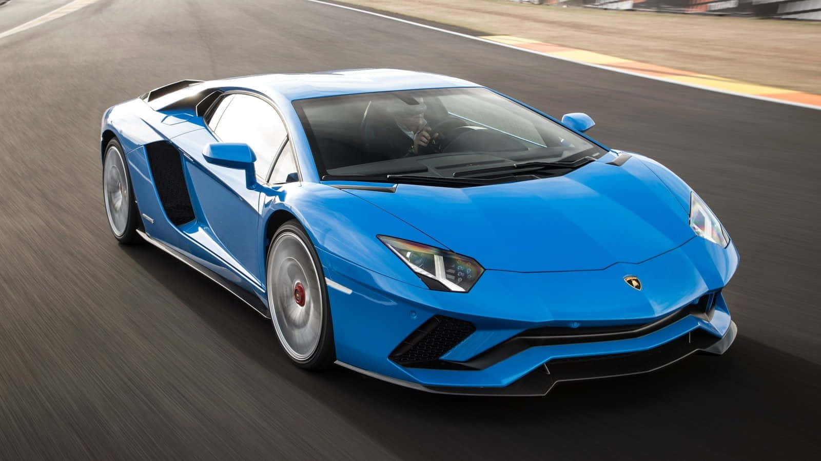 Blue Lamborghini Aventador Action Sports