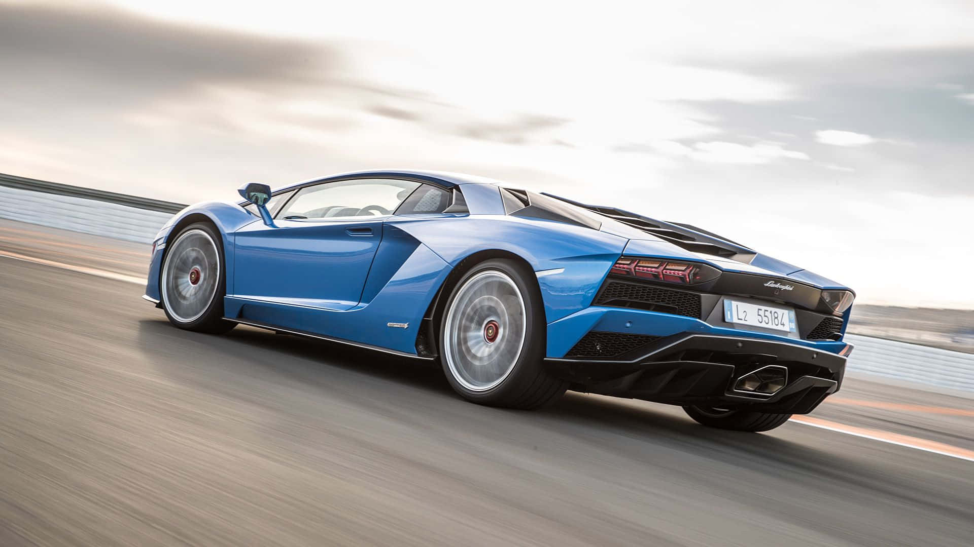 Blue Lamborghini Aventador Fast Performance Background