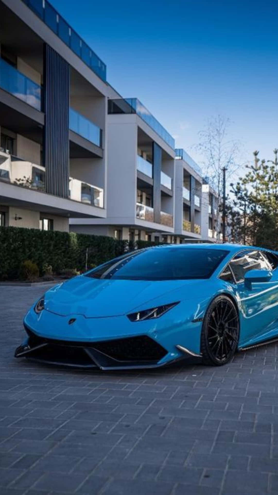 Blue Lamborghini Urban Backdrop Background