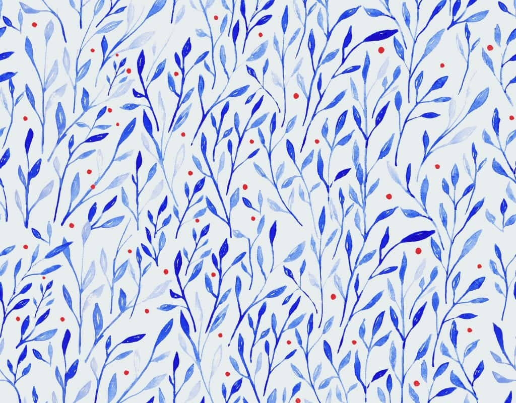 Blue Leaf Pattern Background