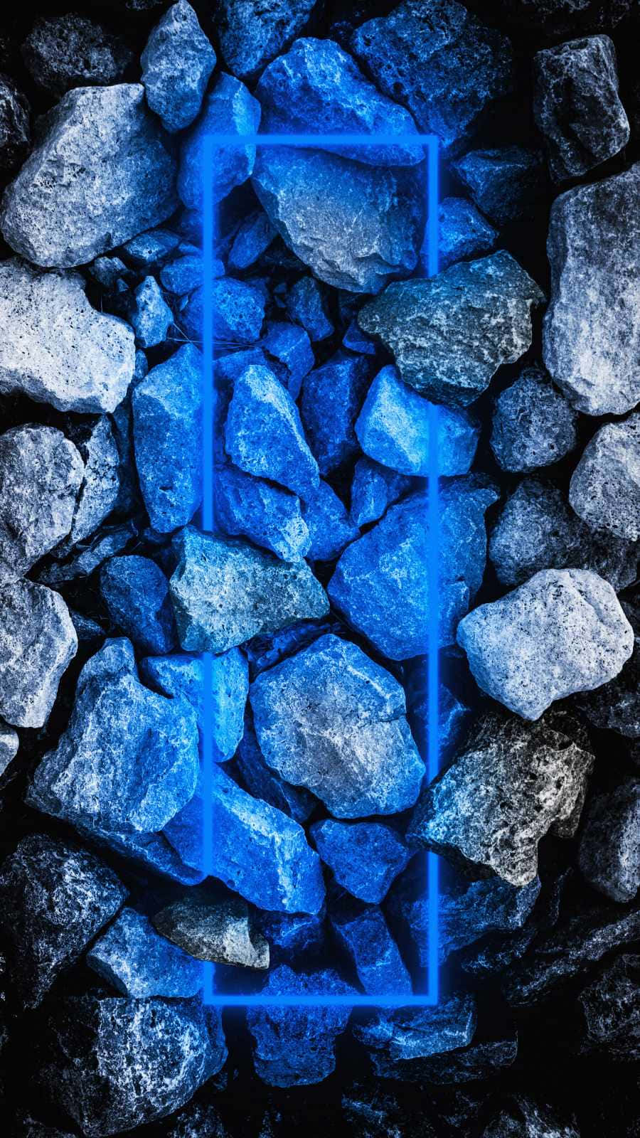 Blue Led On Rocks