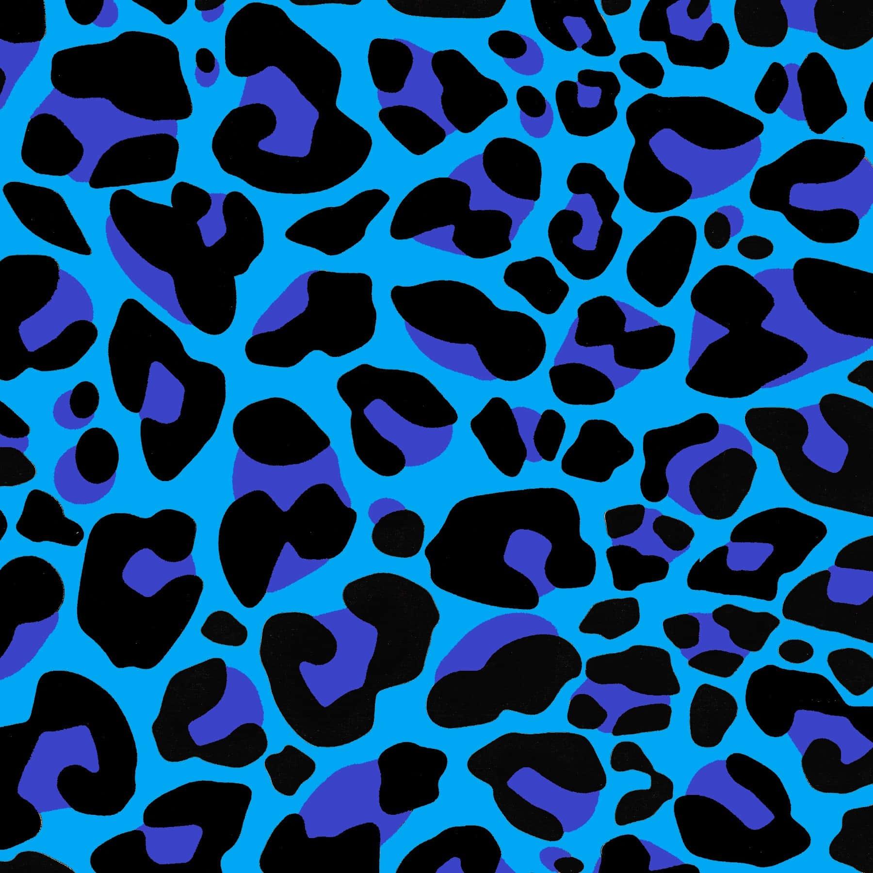 Blue Leopard Print Pattern Background