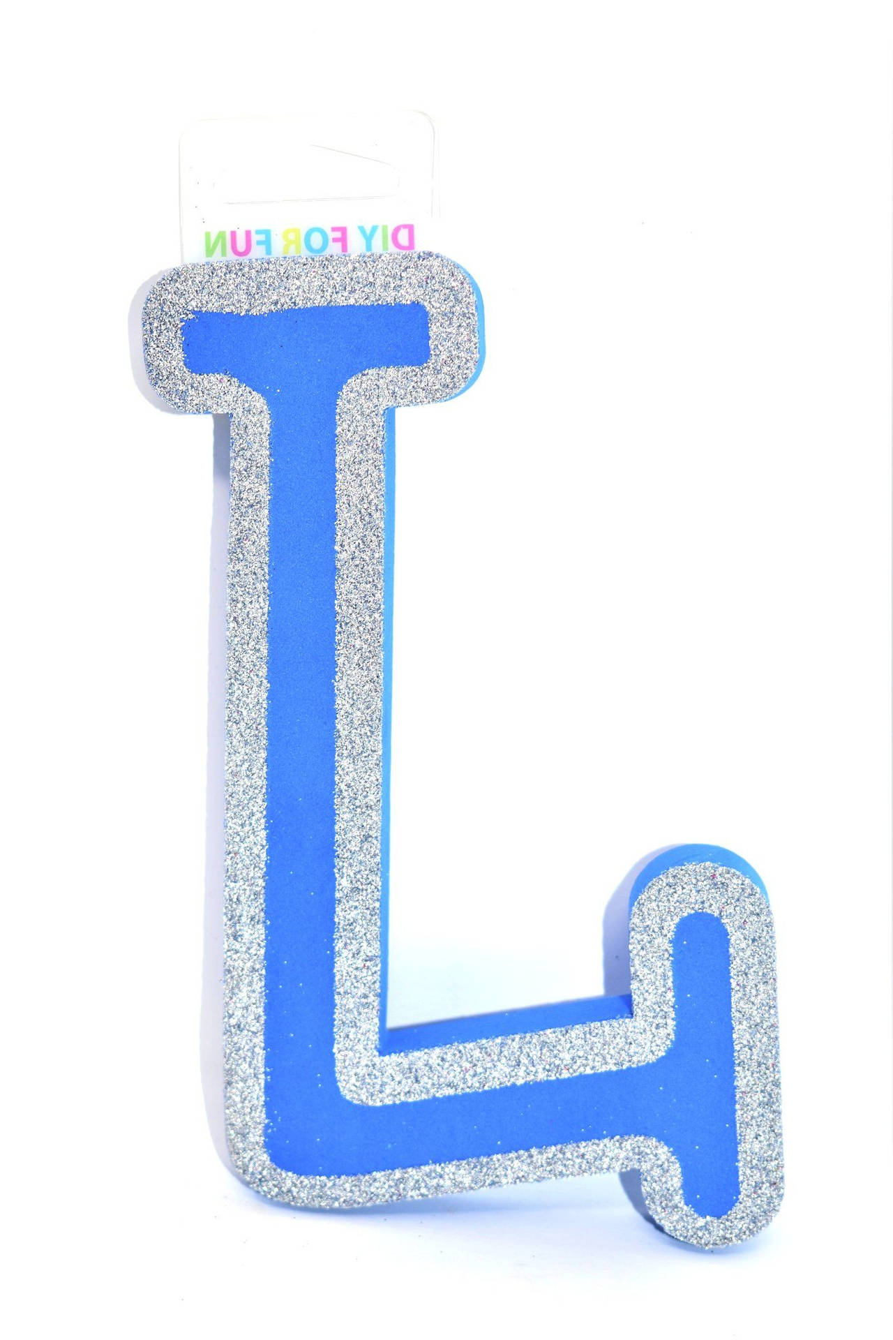 Blue Letter L With Glitters Background