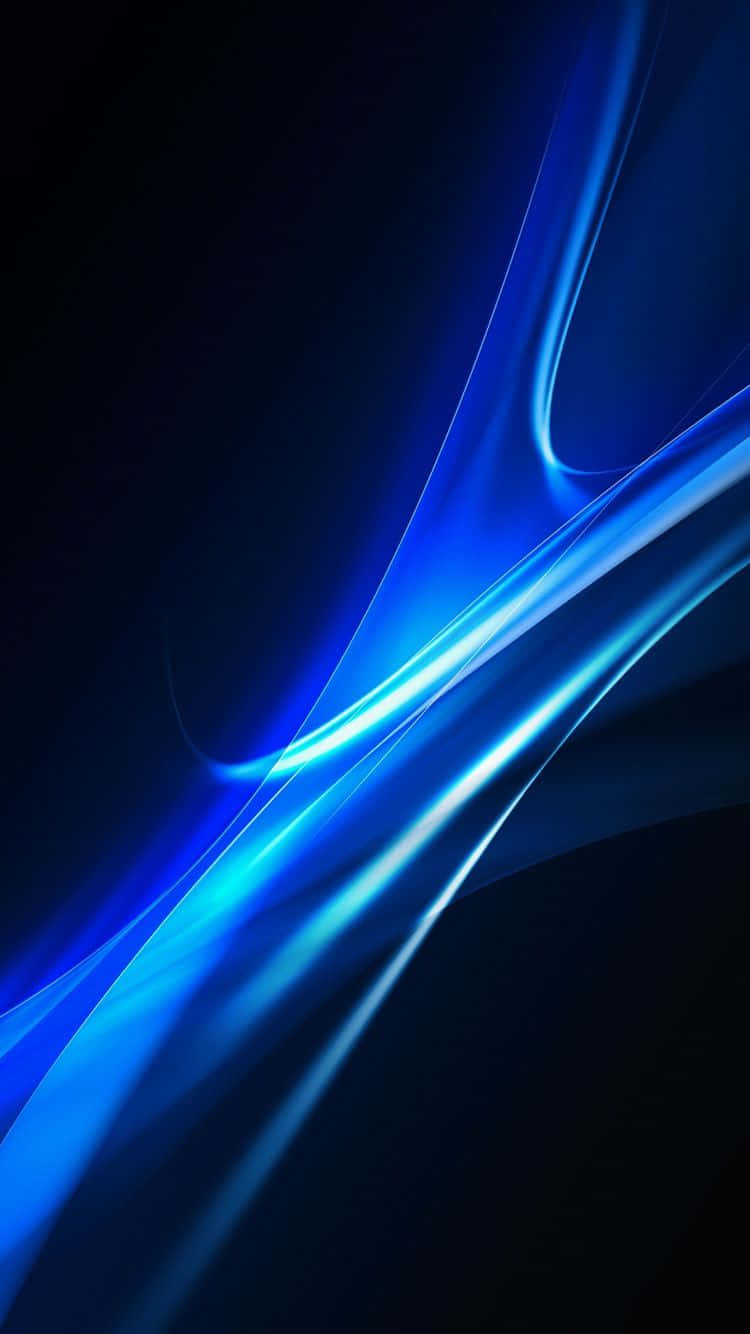 Blue Light And Blue Waves On A Black Background Background