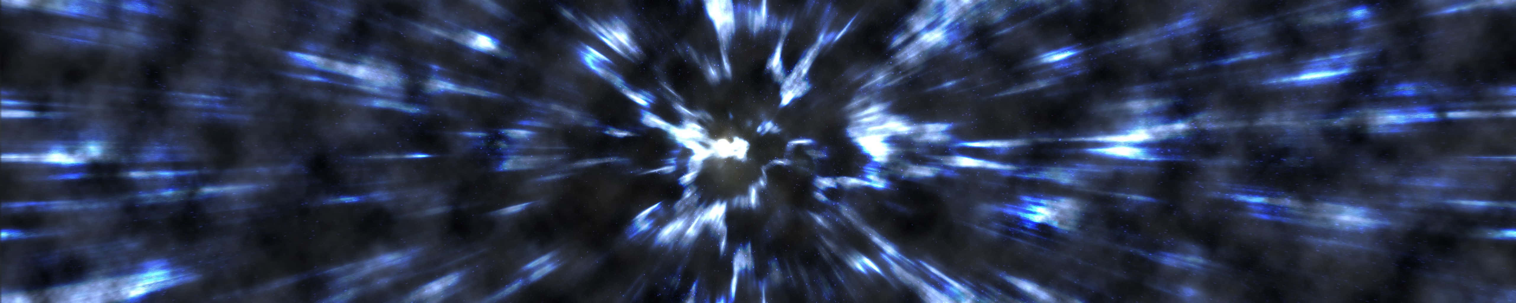 Blue Light Bursts In A Dark Background