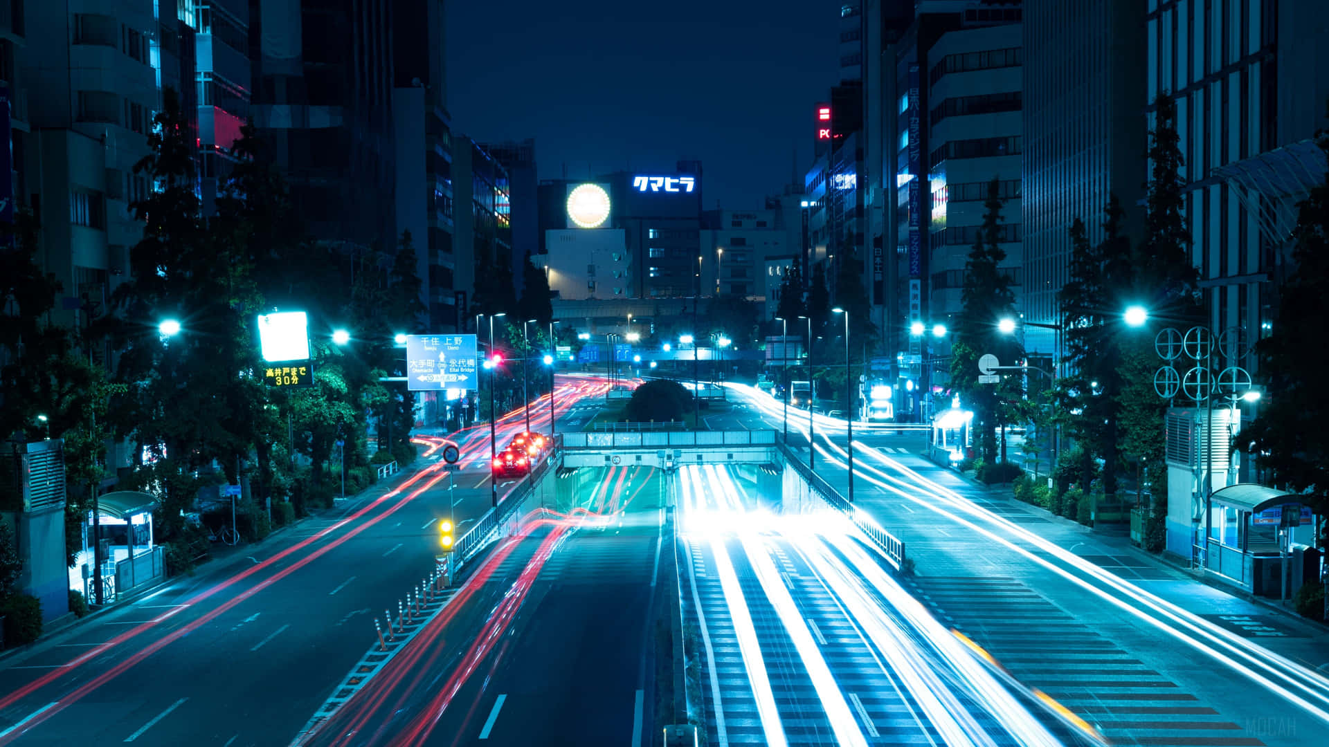 Blue Light Night Street