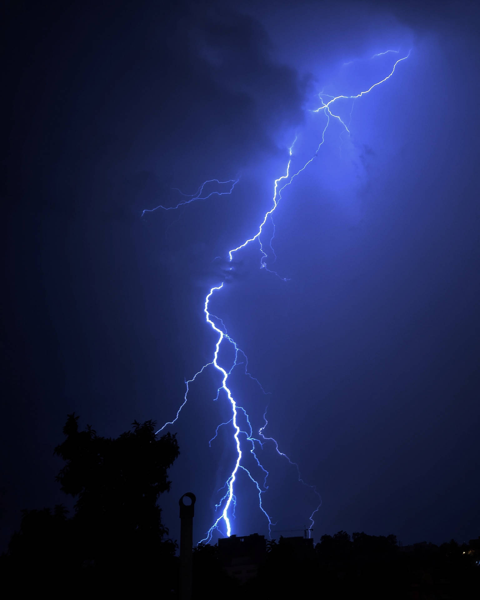 Blue Lightning Strike Background