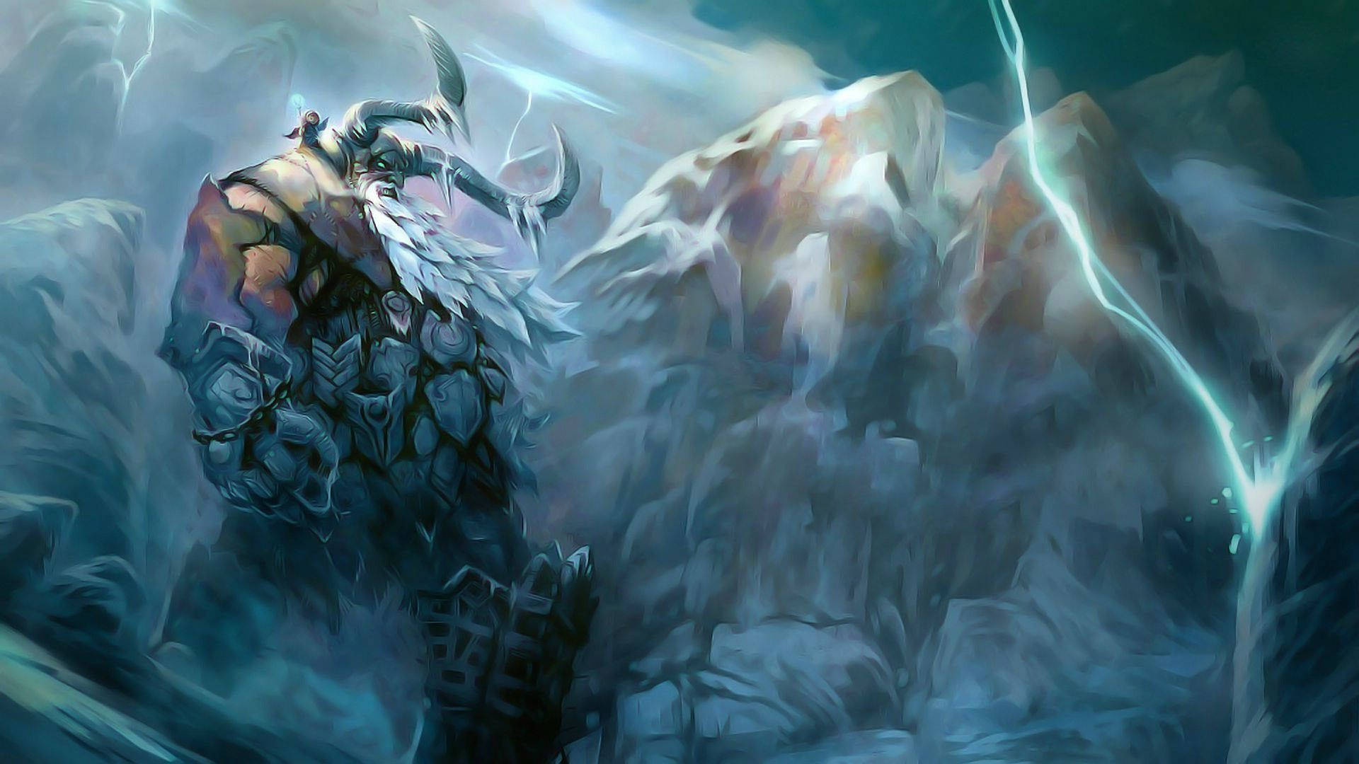 Blue Lightning Viking Art Background