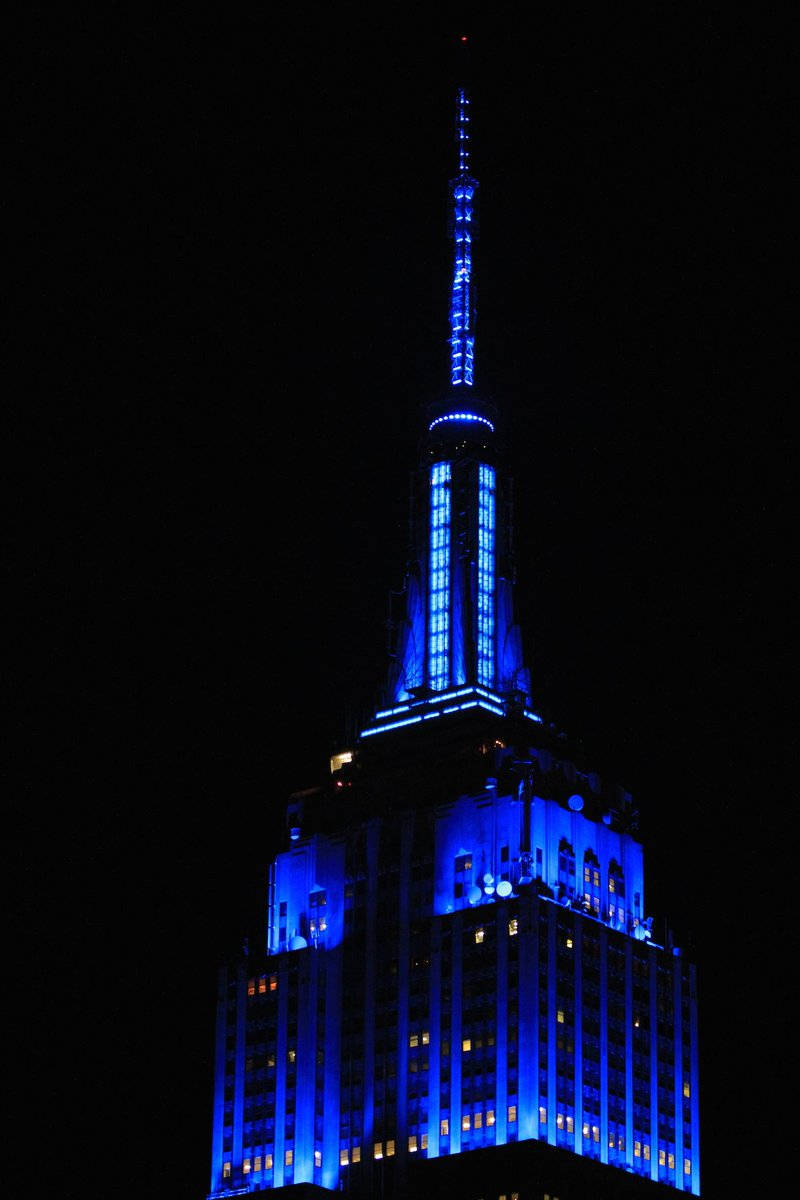 Blue Lights In Empire State Building