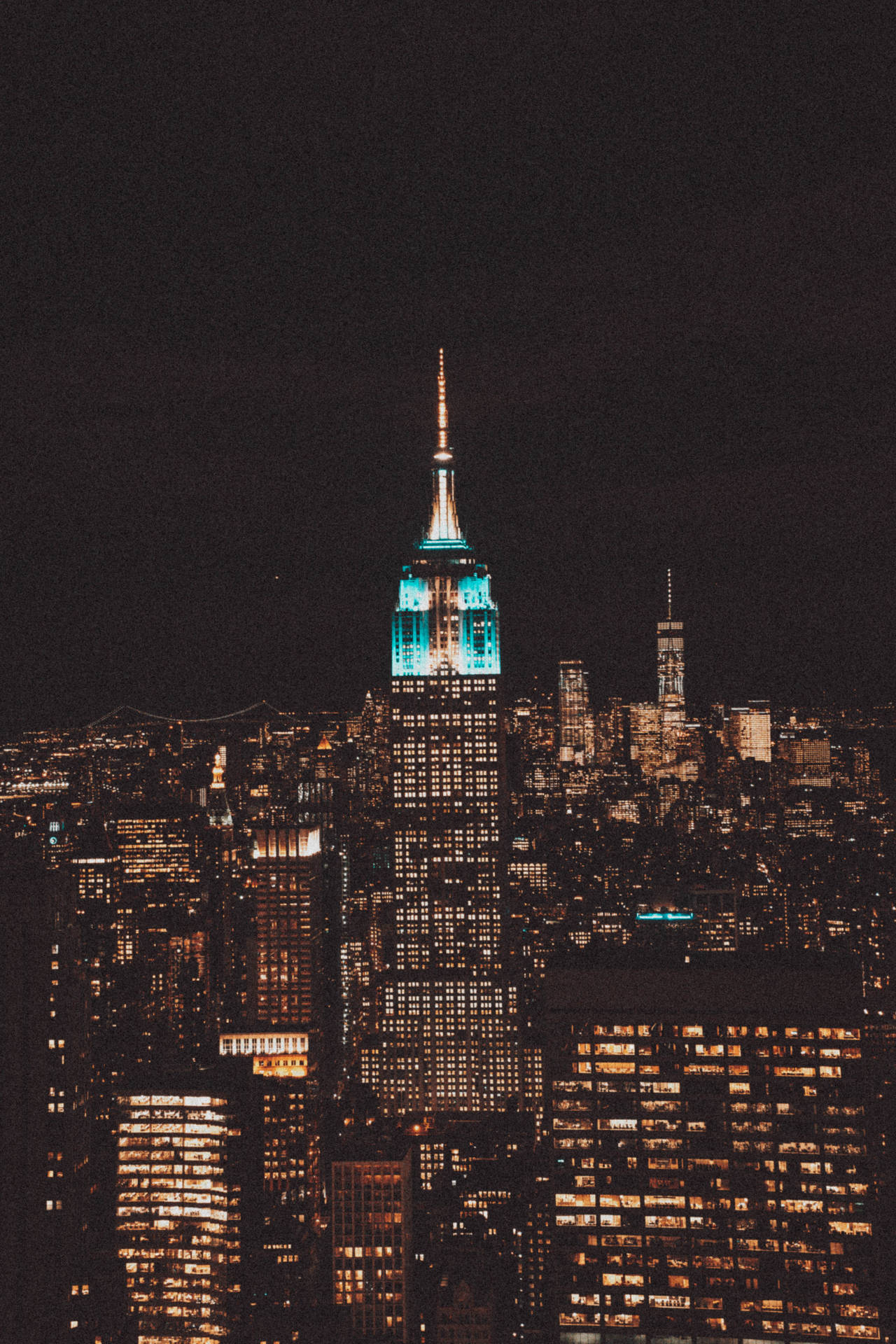 Blue Lights New York City Night View
