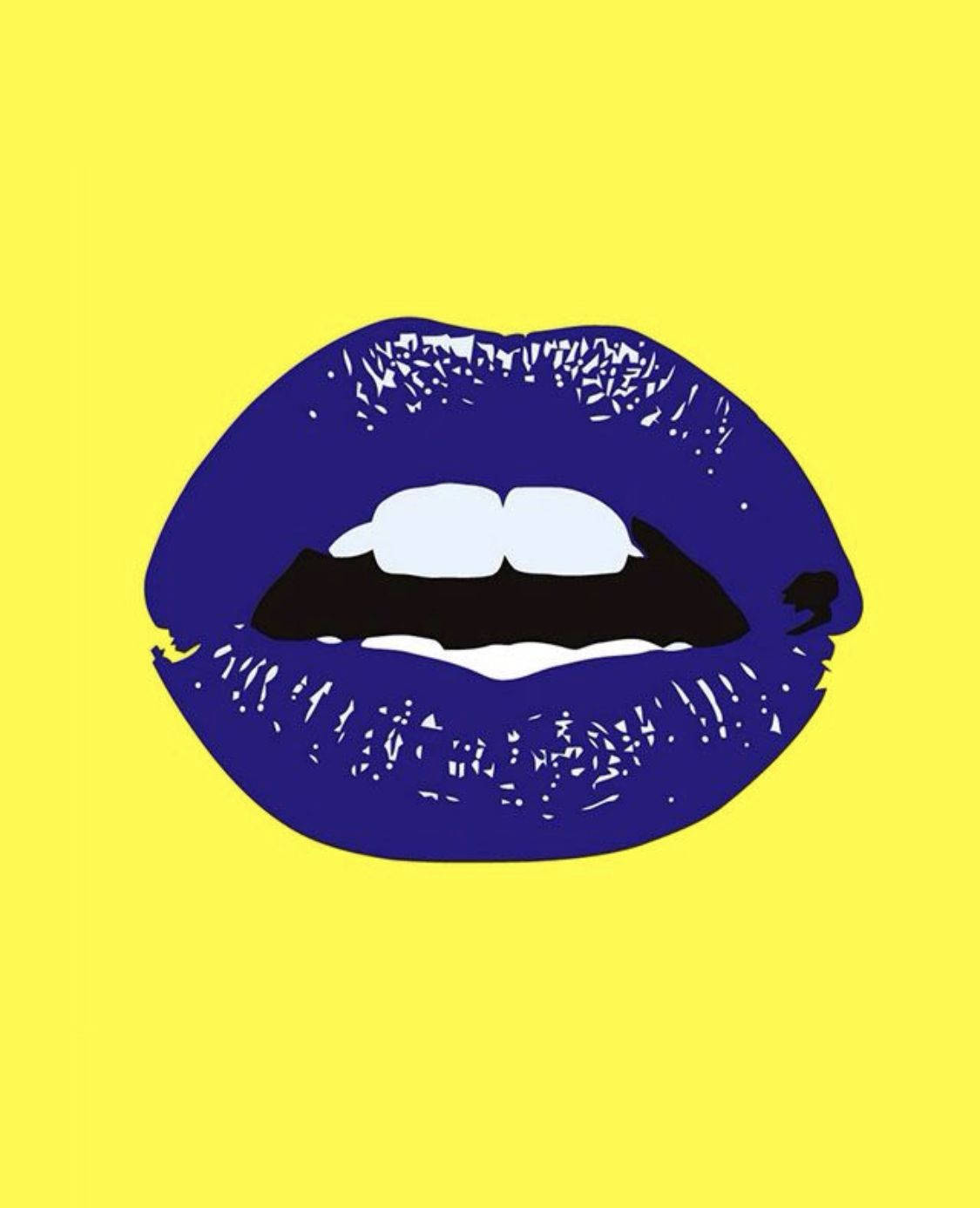 Blue Lips Pop Art Background