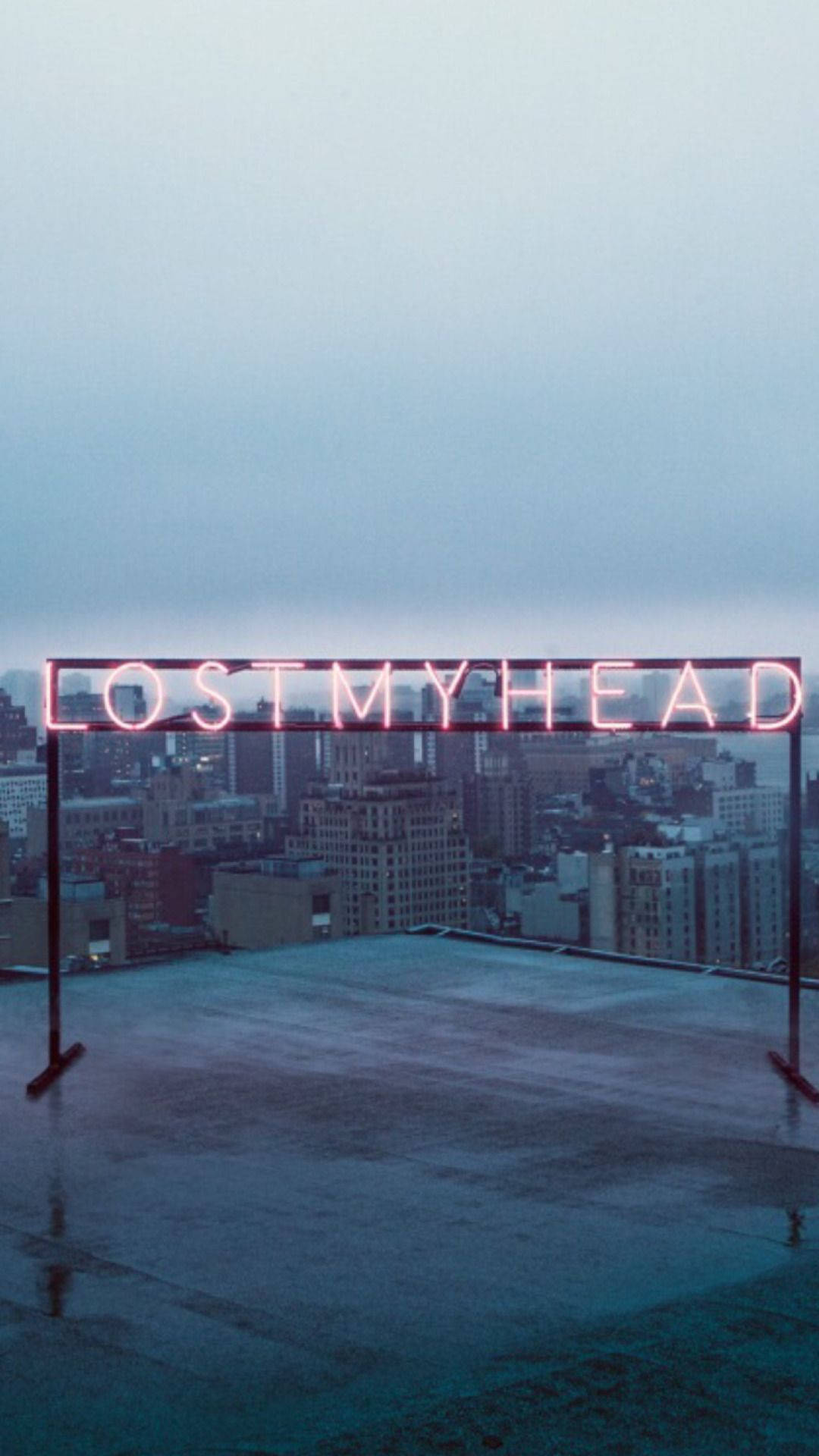 Blue Lost In Head Aesthetic Phone Background