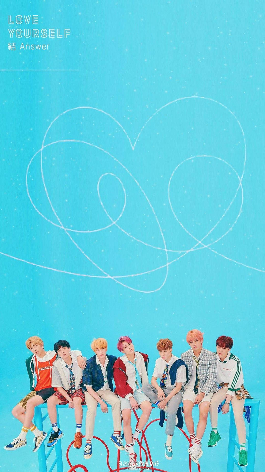 Blue Love Yourself Lockscreen Bts Background