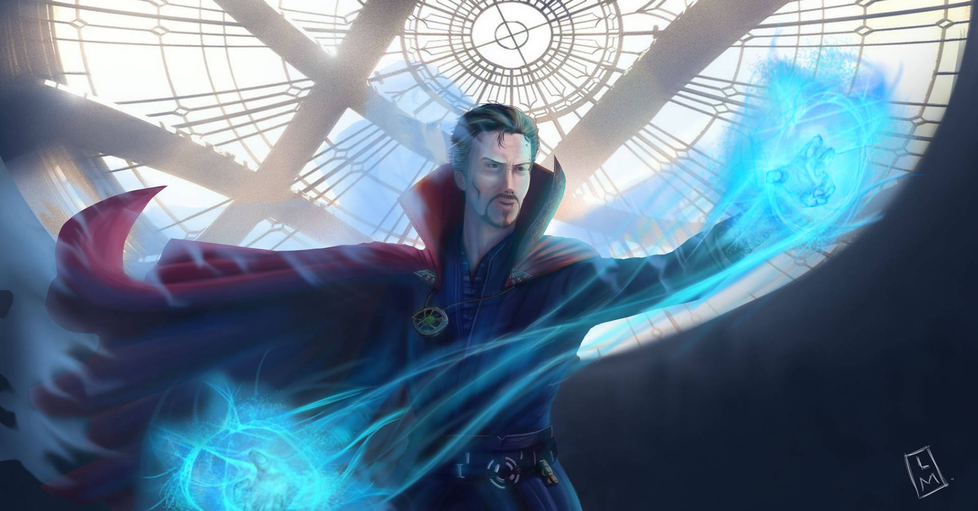 Blue Magic Superhero Doctor Strange Background