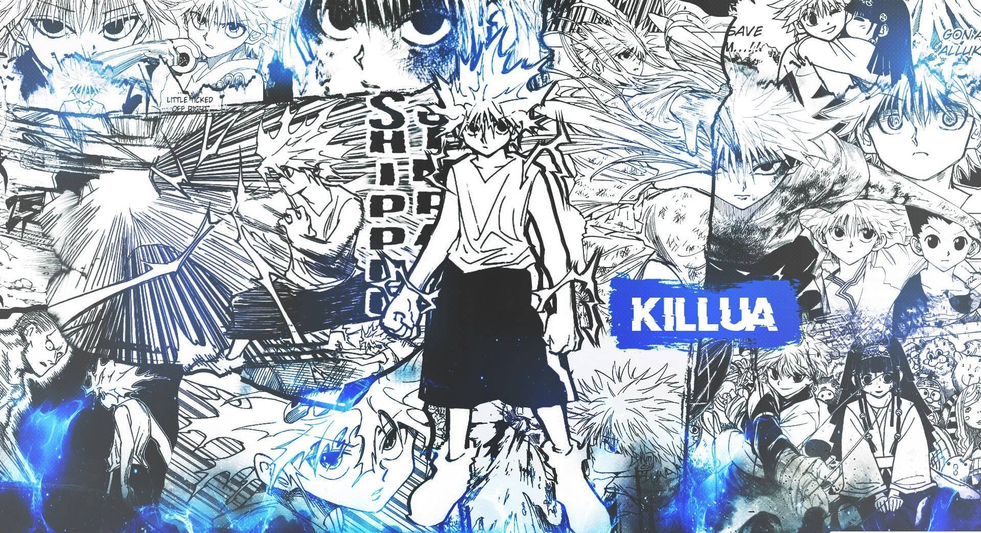 Blue Manga Killua Aesthetic Background