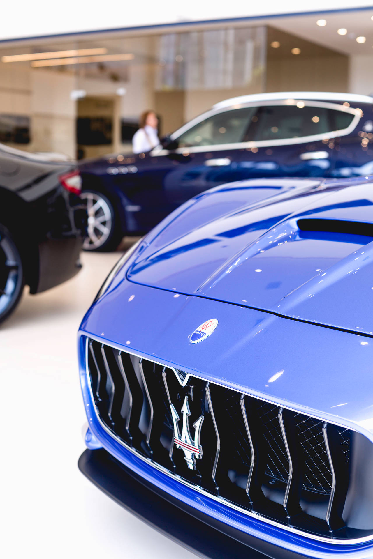 Blue Maserati Car Background