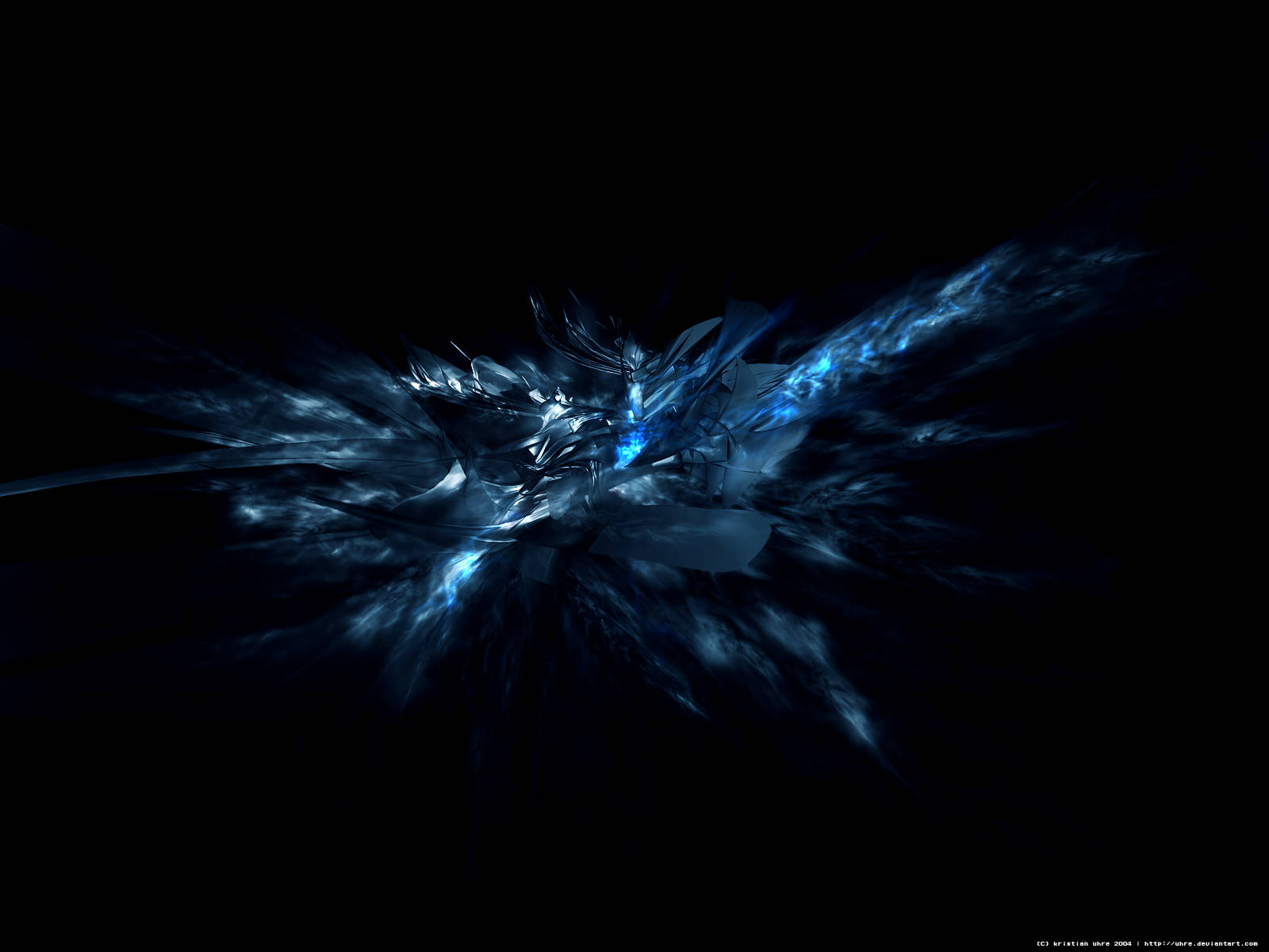 Blue Matter Art On Black Background