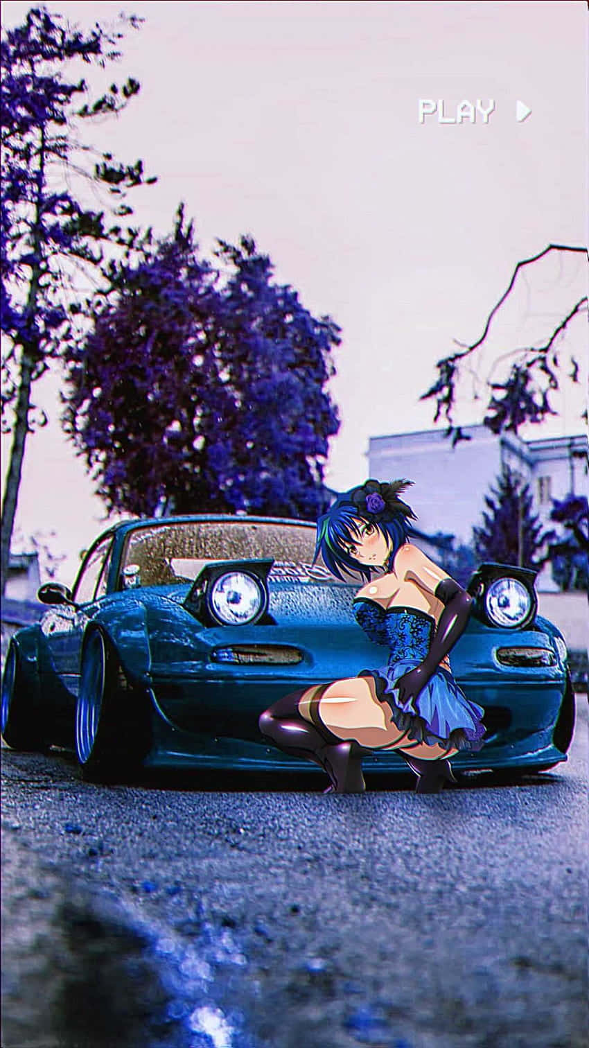 Blue Mazda Mx 5 Xenovia Quarta Jdm Anime