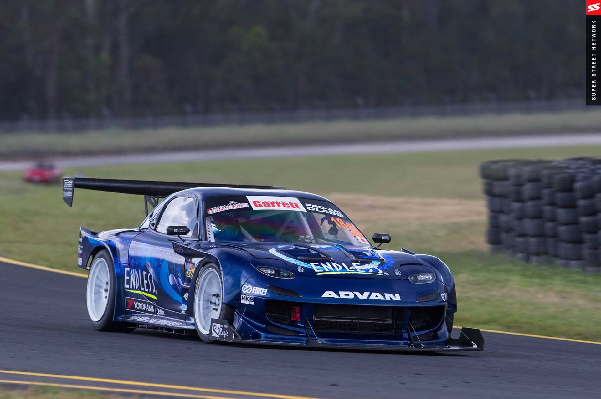 Blue Mazda Rx7 Race Track Background