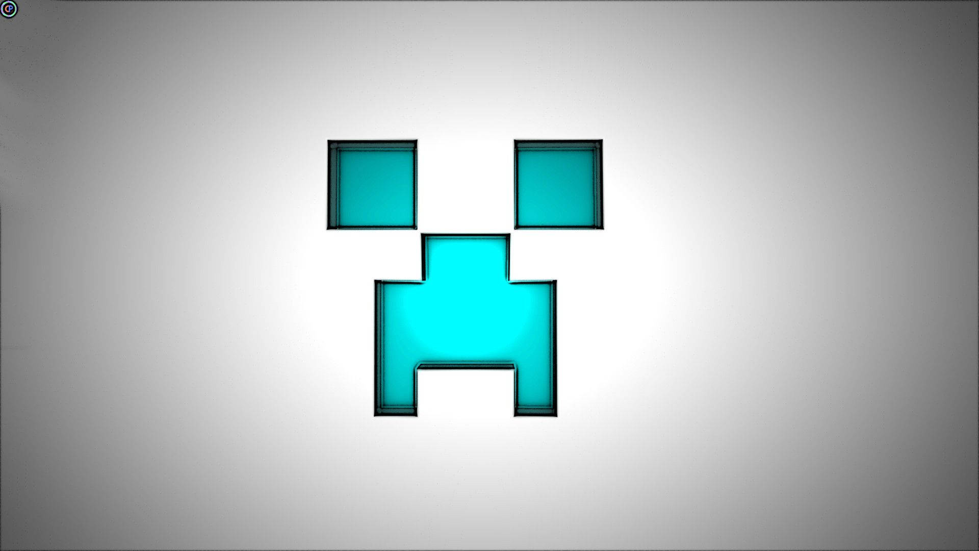 Blue Minecraft Creeper Face Background