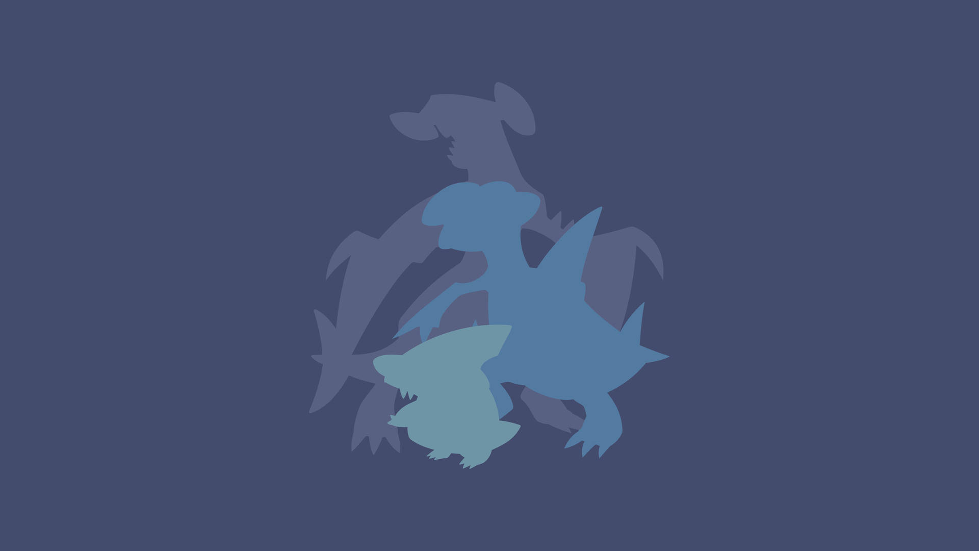 Blue Minimalist Garchomp Evolution Background