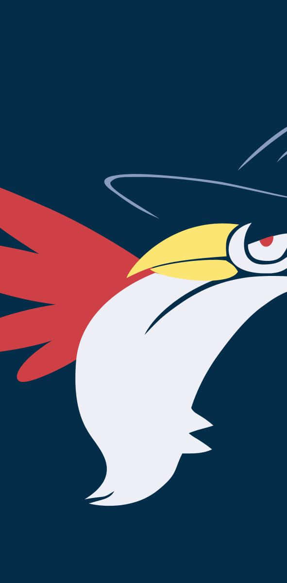 Blue Minimalist Honchkrow Background