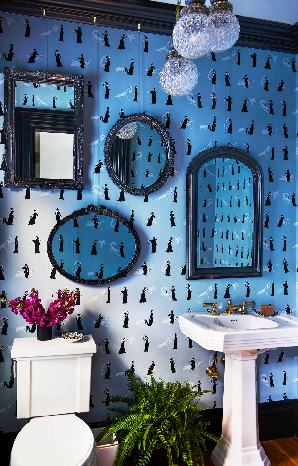 Blue Mirror Gallery Wall Background