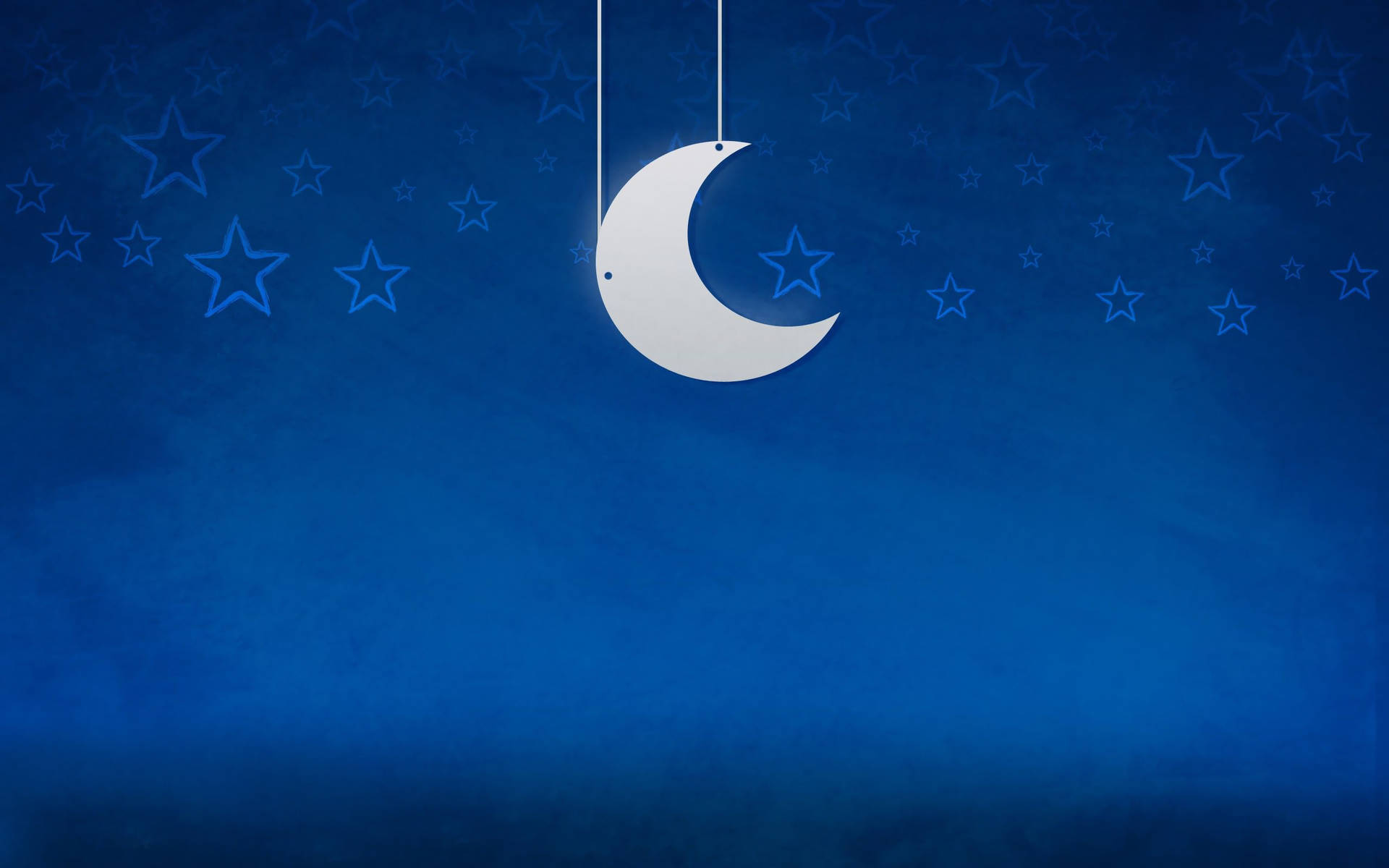 Blue Moon And Stars Background