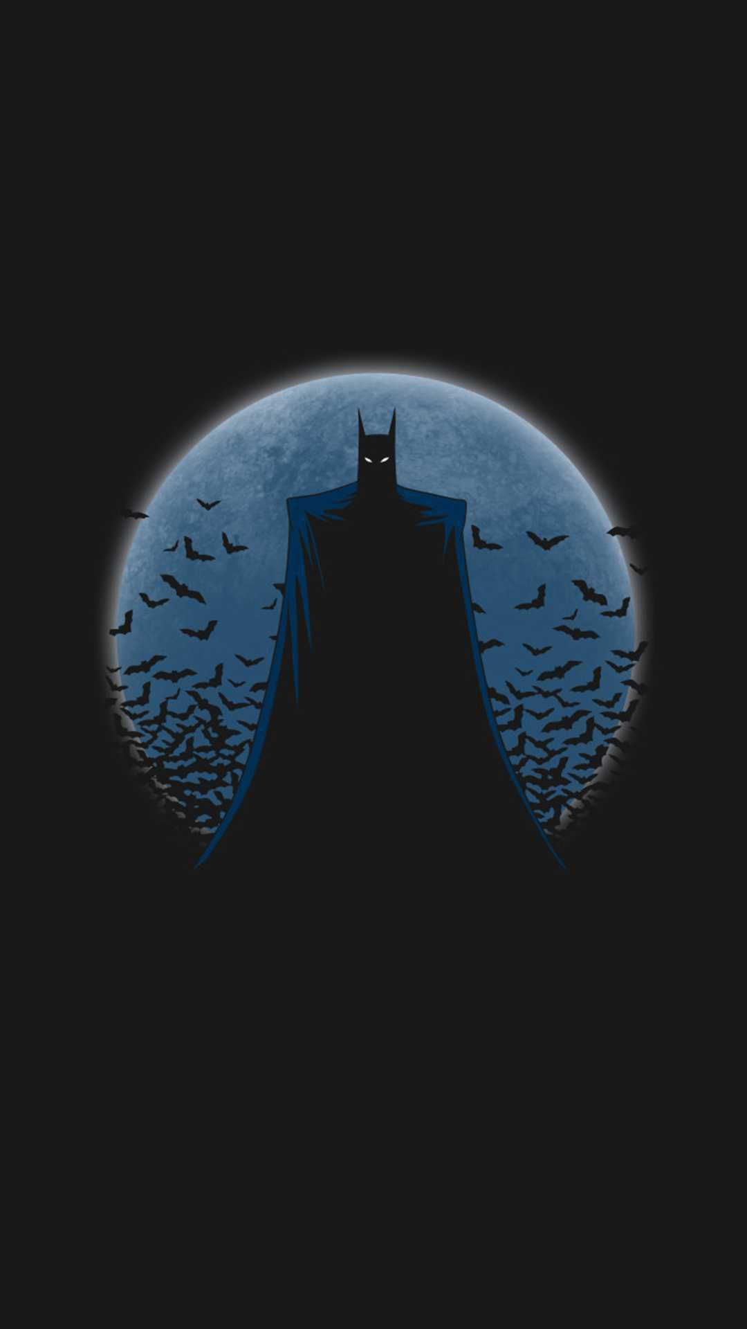 Blue Moon Behind Batman Dark Iphone Background