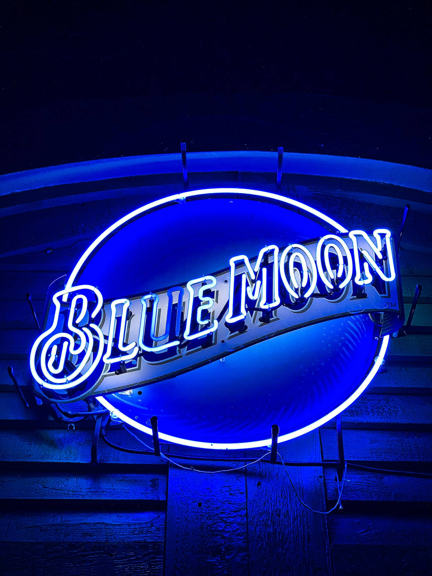 Blue Moon Neon Blue Iphone Background