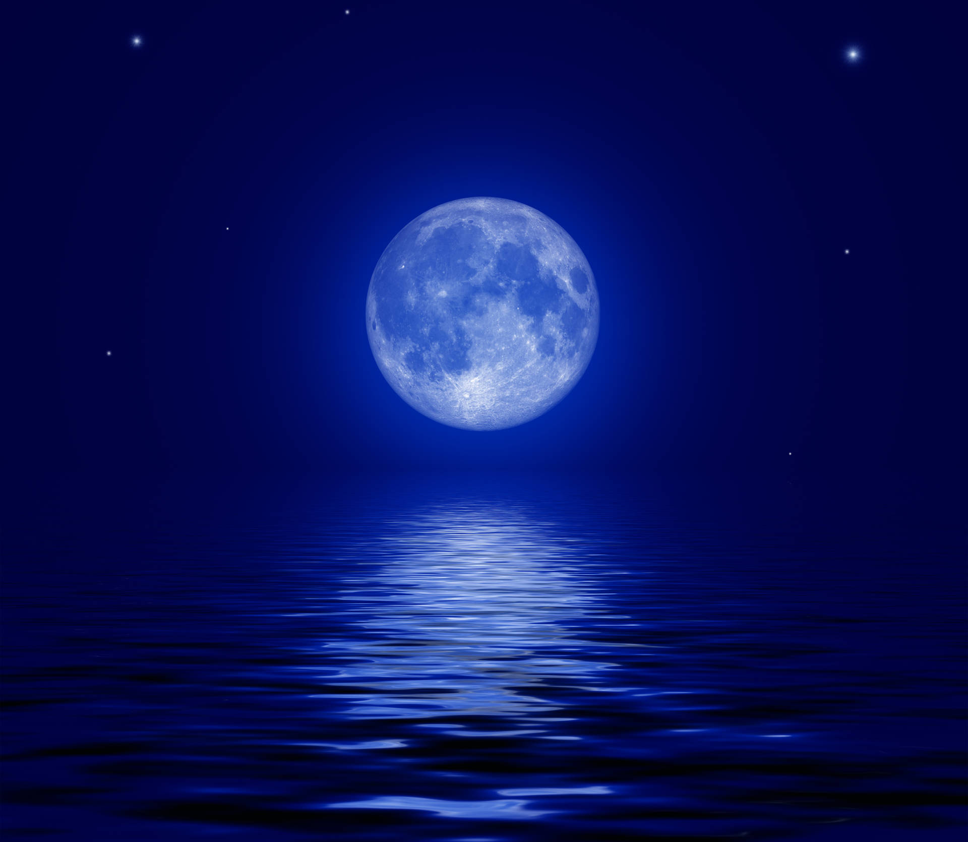 Blue Moon Night Sky Background