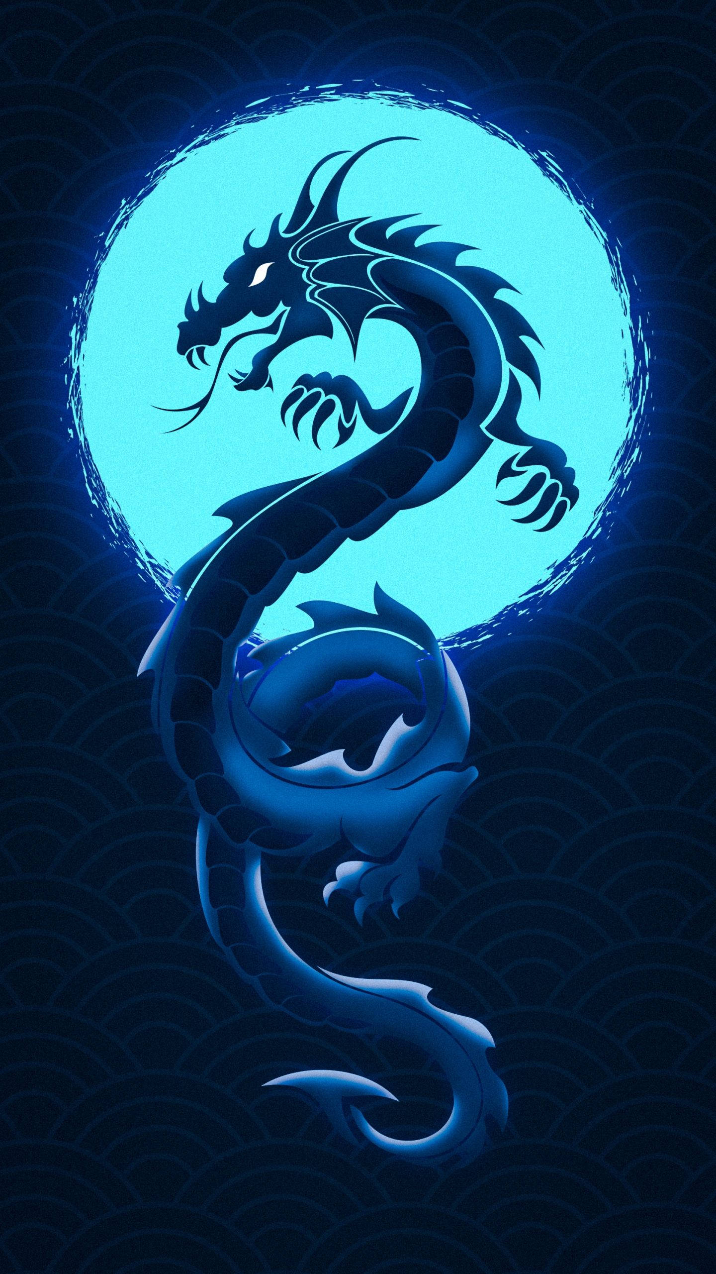 Blue Moon Really Cool Dragons Background