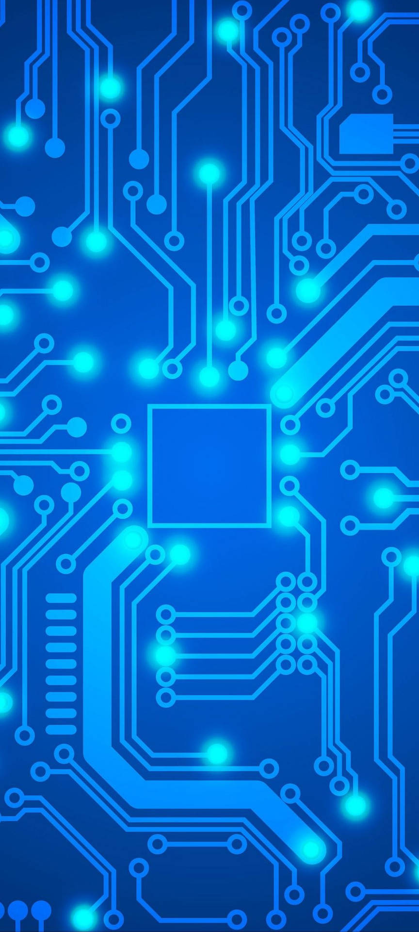 Blue Motherboard Neon Phone Background
