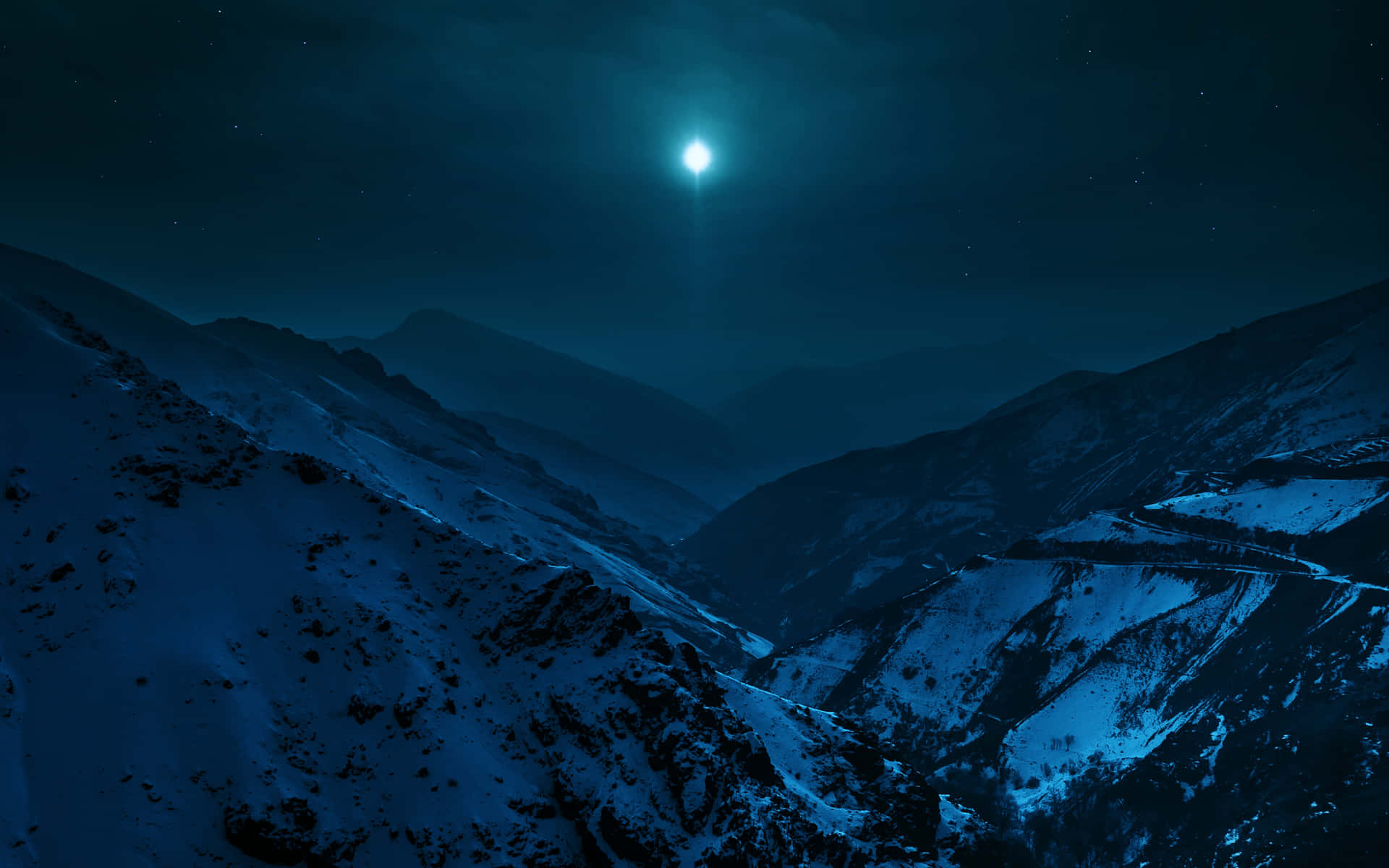 Blue Mountain In Twilight Background