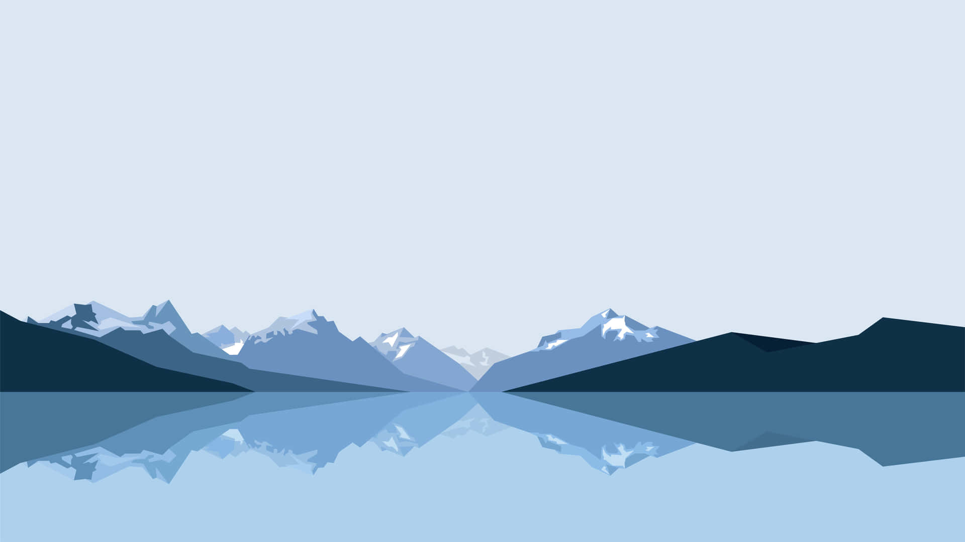 Blue Mountains With Icy Peaks Minimal Background Background