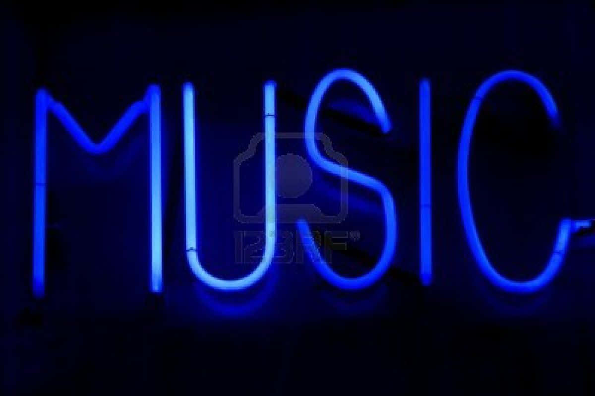 Blue Music Sign Led