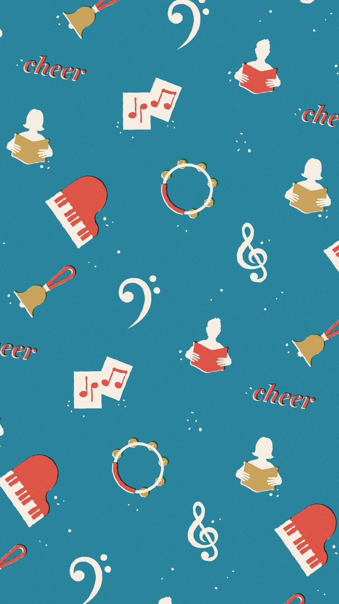 Blue Musical Christmas Festive Illustration