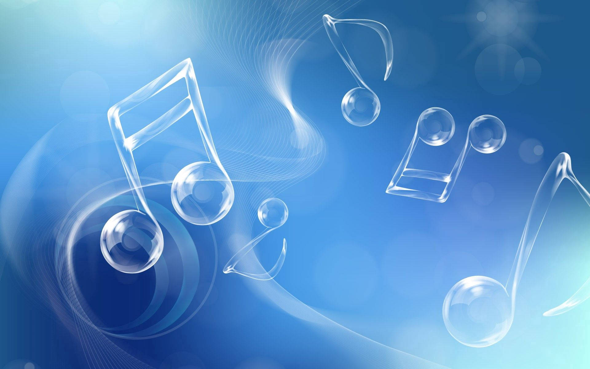 Blue Musical Notes Background Background