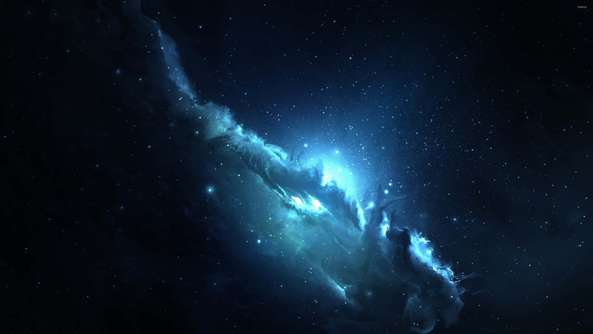 Blue Nebula Space Backdrop Background