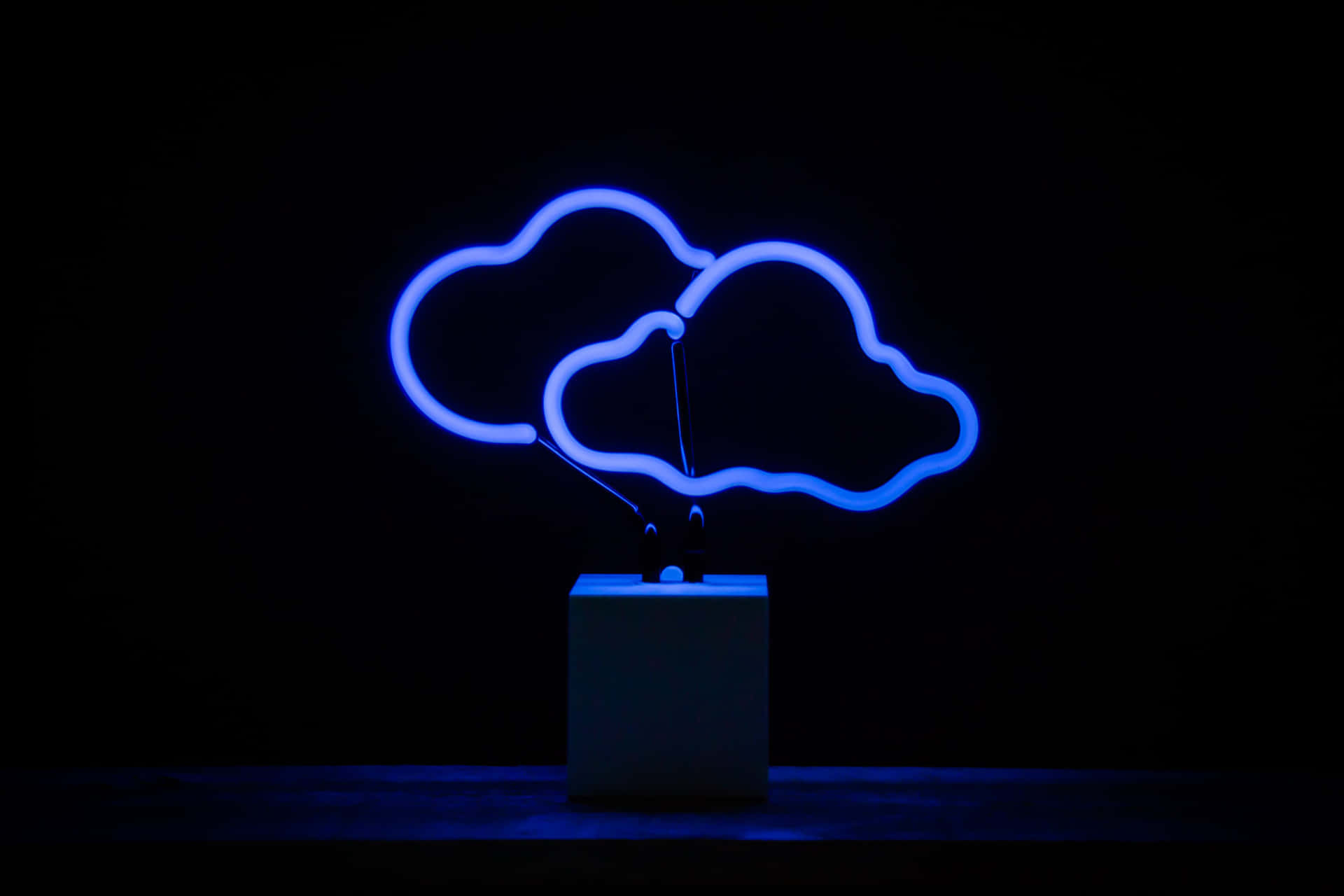 Blue Neon Cloud Sculpture